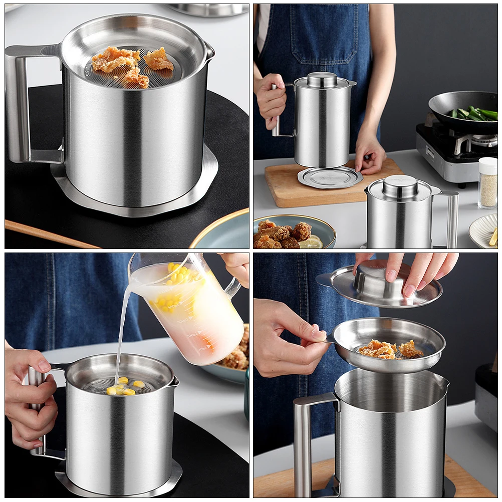 

Stainless Steel Dispenser Practical Oil Pot Bottle Storage Container For Kitchen Cooking Liquids Lightweight Portable Oil