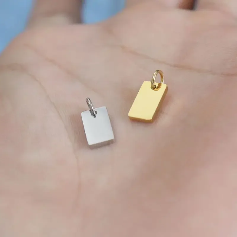 30Pcs Lot Mini Size 6x10mm Stainless Steel Charms Cute Charms For DIY Necklace Earrings Jewelry