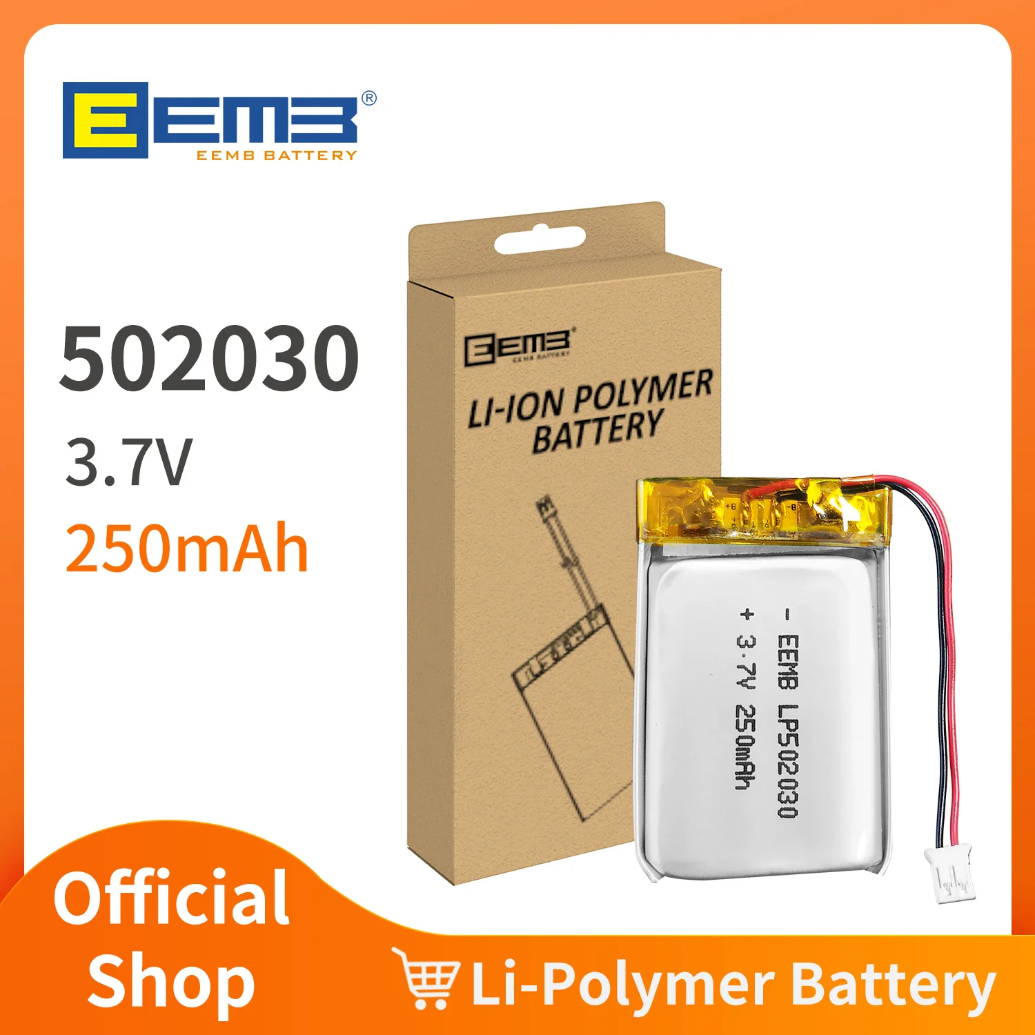 EEMB 1~10SZT 502030   Bateria litowo-polimerowa 3,7 V 250 mAh Akumulator litowo-jonowy do miernika poziomu glukozy