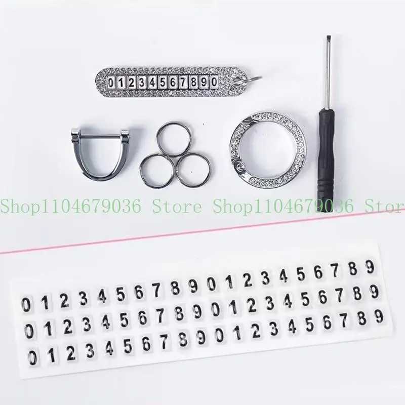652F Auto Diamond Keychain Anti-Lost for Creative Pendant Phone Number Card Small Gift Decoration Home Excellent Quality Popu