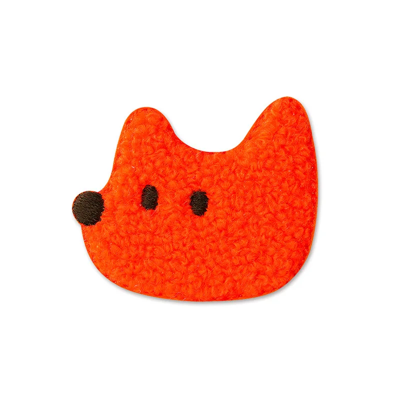 1 Piece Cartoon Fox Rabbit Wolf Bear Embroidery Repair Patches Hairpin DIY Sticker Cute Small Glue Patch