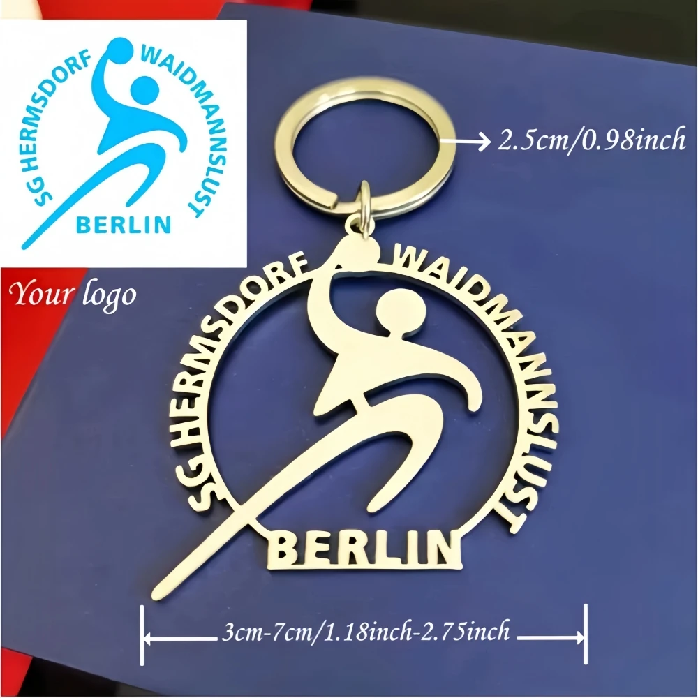 

Stainless Steel Custom Pendant Keychains Customized Kids Drawing Picture Logo Keychain Corporate Souvenirs Children's Gifts