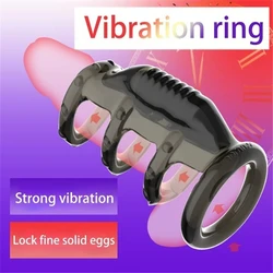 Male Ejaculation Delay Cock Sleeve Penis Vibrating Ring Strap Dildo G spot Stimulator Vibrator Dick Enlargement Extender for men