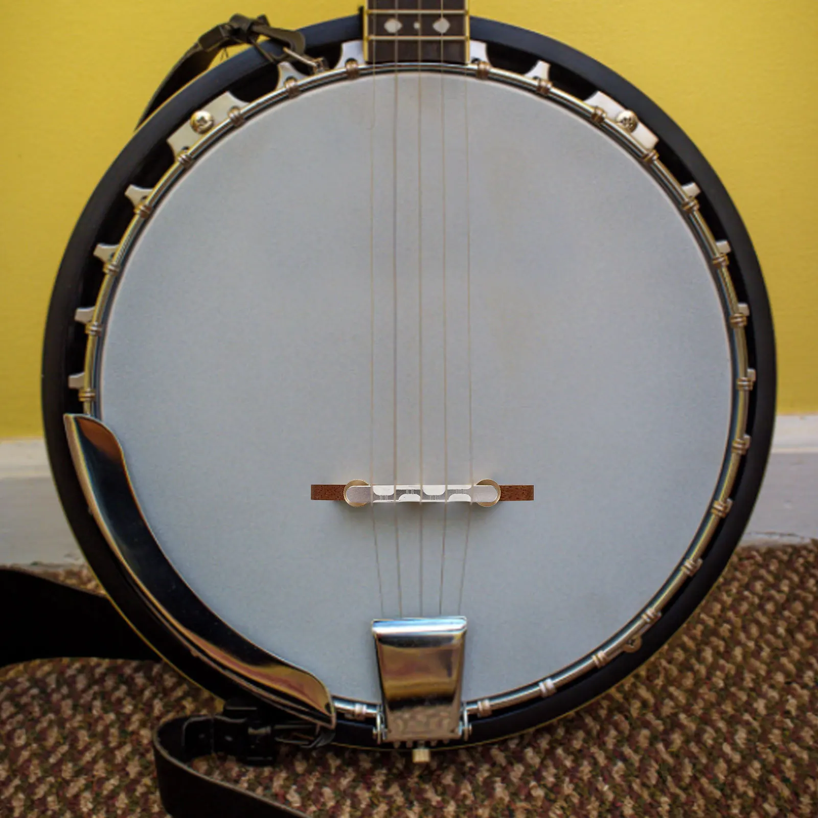 

Banjo Bridge Durable Smooth Hard Wood Metal Tailpiece Banjo Saddle Bridge Part for Acoustic Guitar Lovers Mandolin