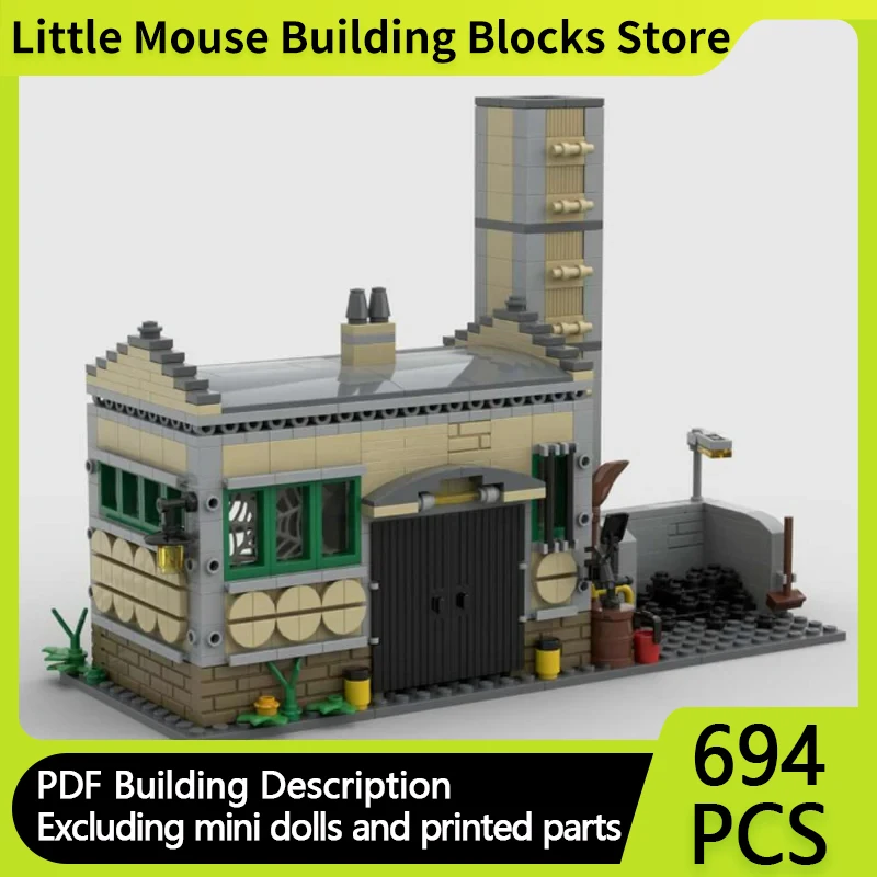 Street View Model MOC Building Bricks Plant Workshop Railway Depot Modular Technology Gifts Holiday Assemble Children Toys Suit