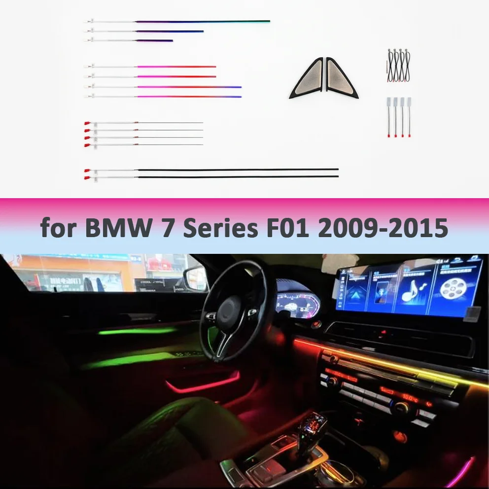 Ambient Light Kit For BMW 7 Series G11 G12 2009-2022 Interior LED 64 Color Symphony Dynamic Atmosphere Lamp APP Control