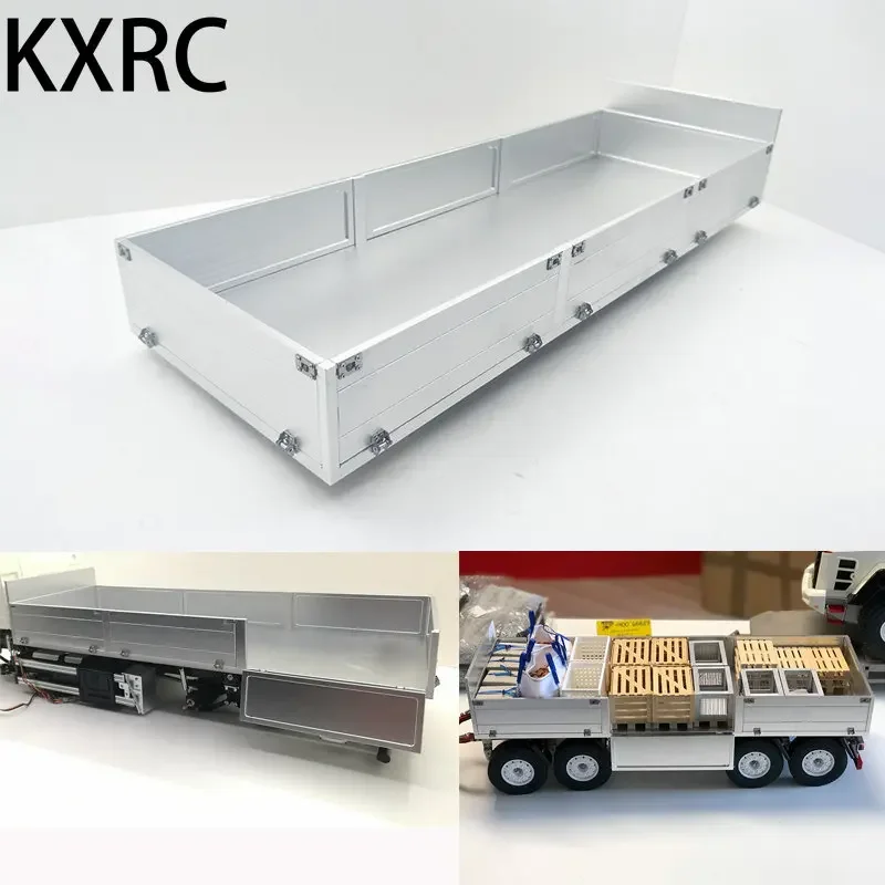 Metal Cargo Box Car Body for 1/14 Tamiya RC Truck Trailer Tipper Scania 770S Benz Actros Arocs Volvo FH16 MAN LESU Upgrade Parts