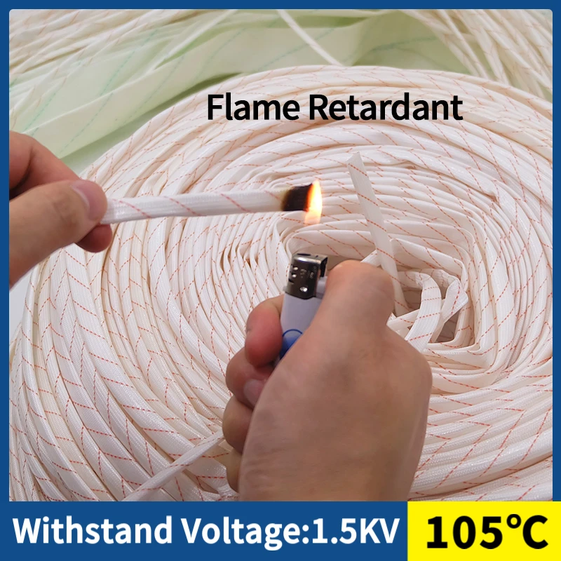 2M/10M Insulation Fiberglass Tube High Temperature Cable Sleeve Yellow Wax Glass Fiber Braided Casing Wire Wrap Protection Pipe