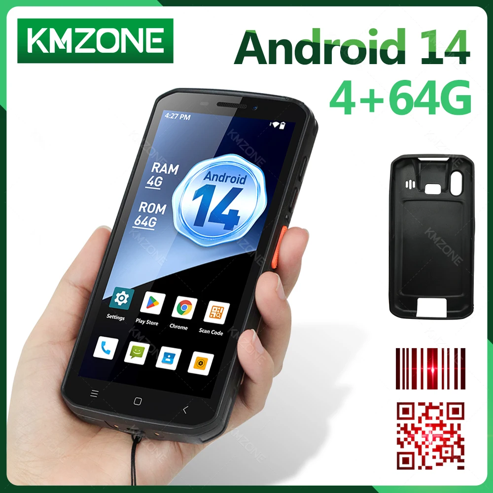 Android 14 PDA Rugged Handheld 4G64G Mobile IP67 Grade WiFi 4G GPS Device Data Collection MTK6765 8Core NFC 2D Barcode Scanner