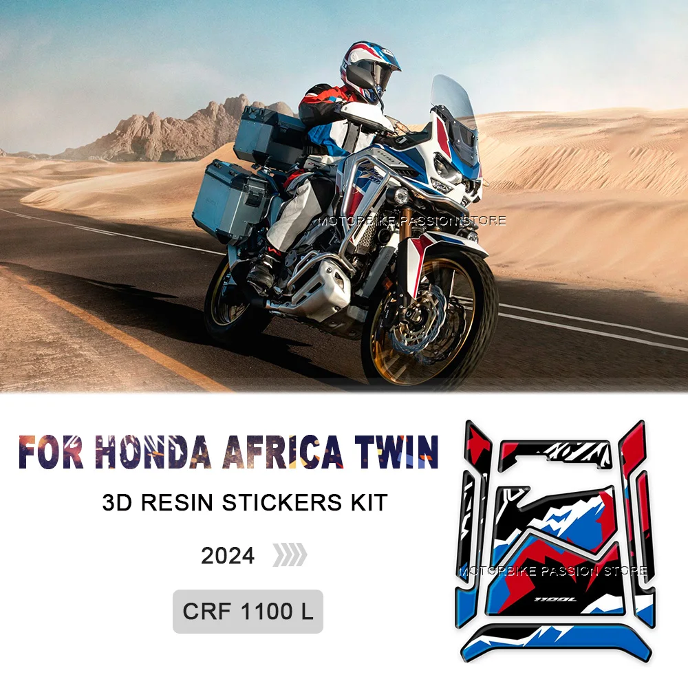 for Honda Africa twin CRF 1100L 3D Gel Sticker Fuel Tank Door Protection Sticker Kit Motorcycle Body Decoration Sticker 2024