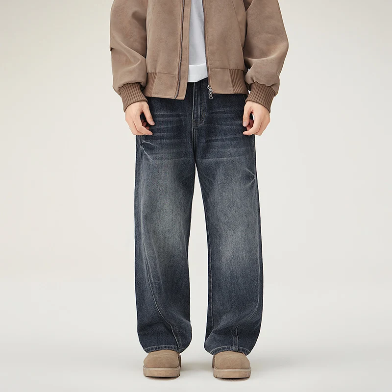 

American Style Loose-Fit Straight-Leg Jeans For Men Spring Autumn 2025 New Trendy Wide-Leg High Street Vintage Casual Trouser