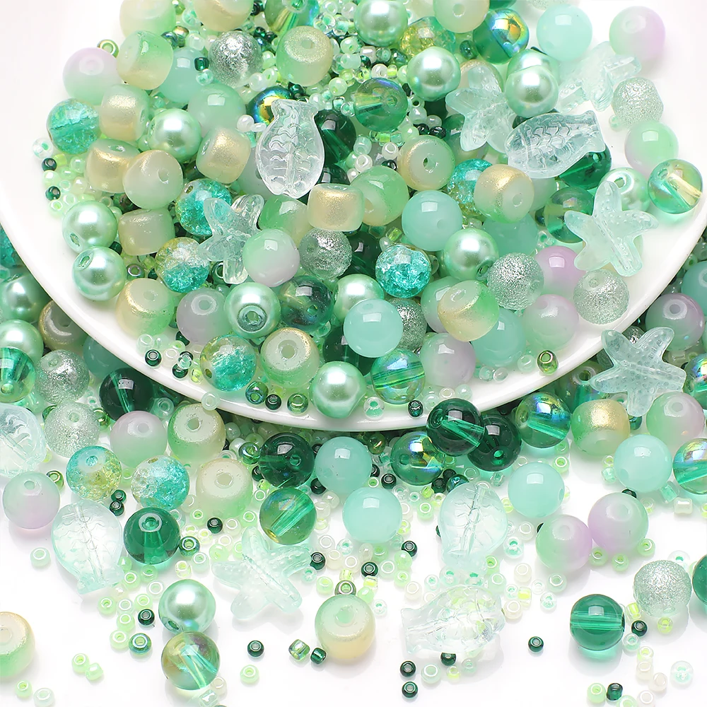 Austria Crystal Glass Beads 45g Mixed Color & Size  & Shape Round Seed Beads for Kids Jewelry DIY Making Bracelets Accessories