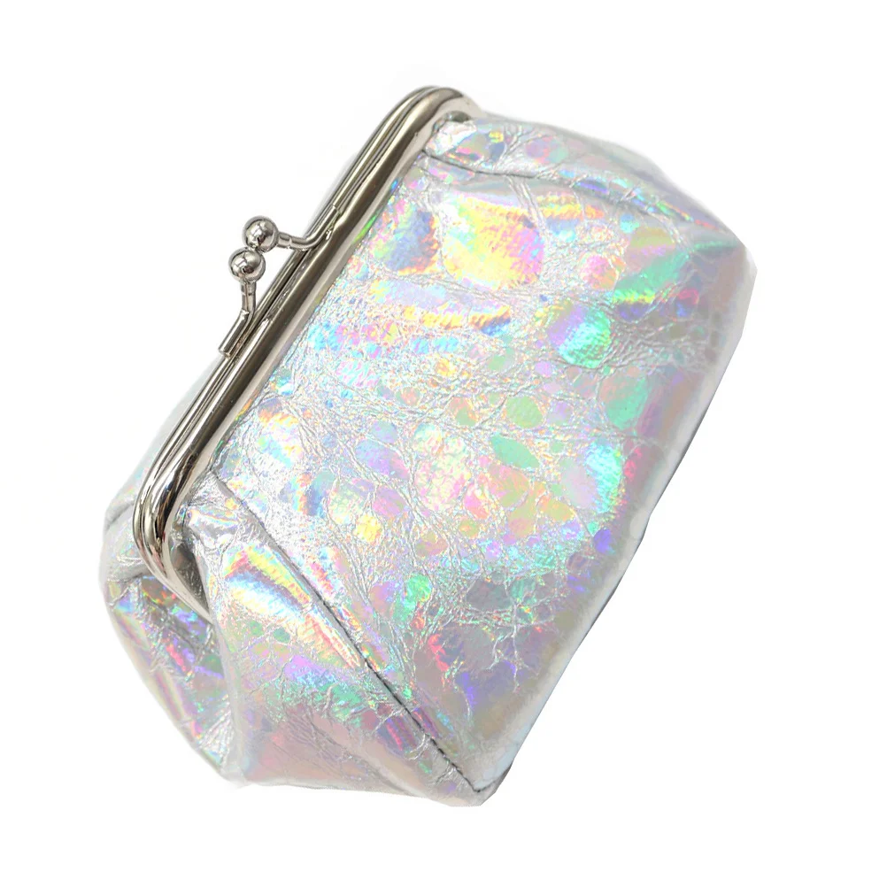 Holographic Coin Purse Sliver Large Capacity For Coins Keys Cash Storage Portable Fashion Money Pouch Stylish Change Bag Women