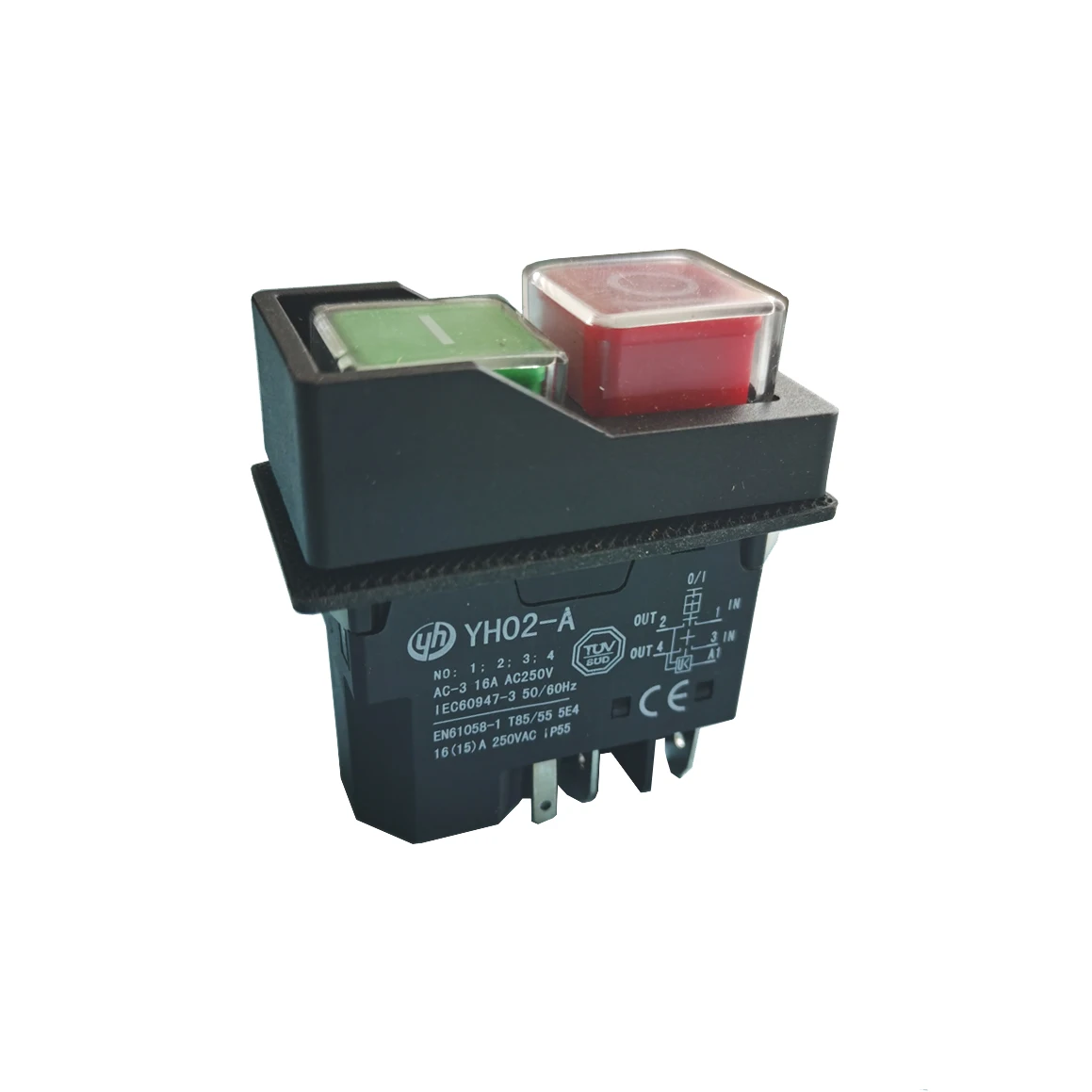YH02-A AC250V Waterproof Push Button Electromagnetic Switch 4 Pin 5 pin 16A Magnetic Power Tool Safety Switches for Machine