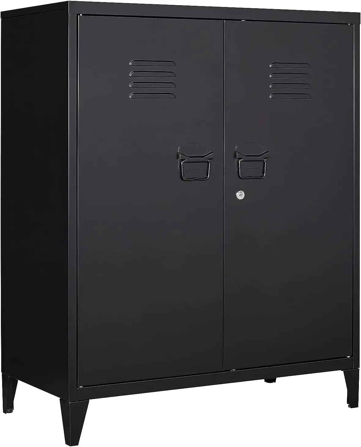 Metal Locker with 2 Doors, Metal Storage Sideboard Accent Cabinets for Kitchen, Pantry, Home Office and Garage