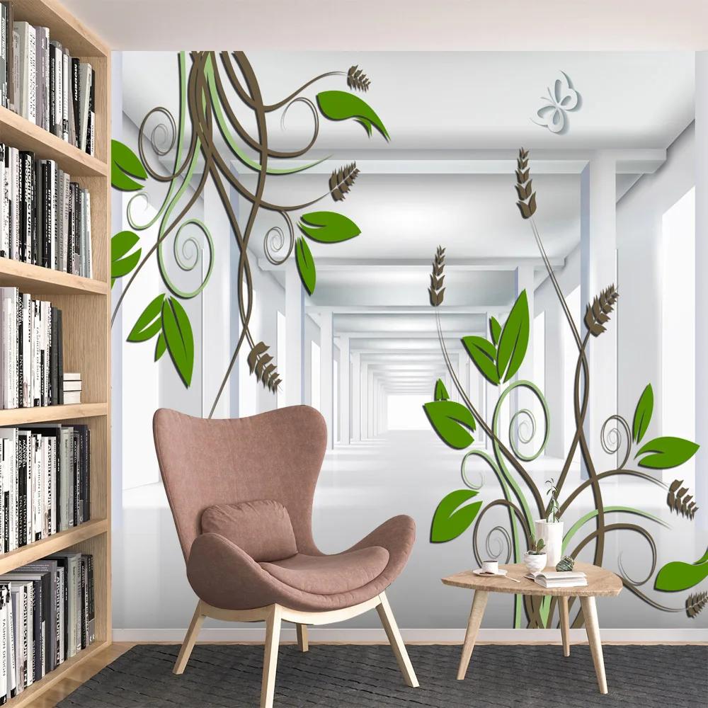 

Custom Self Adhesive Accept Wallpapers for Living Room Desktop Contact Walls Papers Home Decor Space Leaf Nature TV Murals Roll