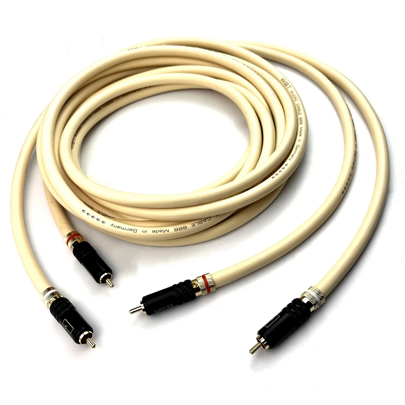 

Oxygen-free Copper WBT HiFi Audio Interconnect Cable with Gold Plated RCA Plug