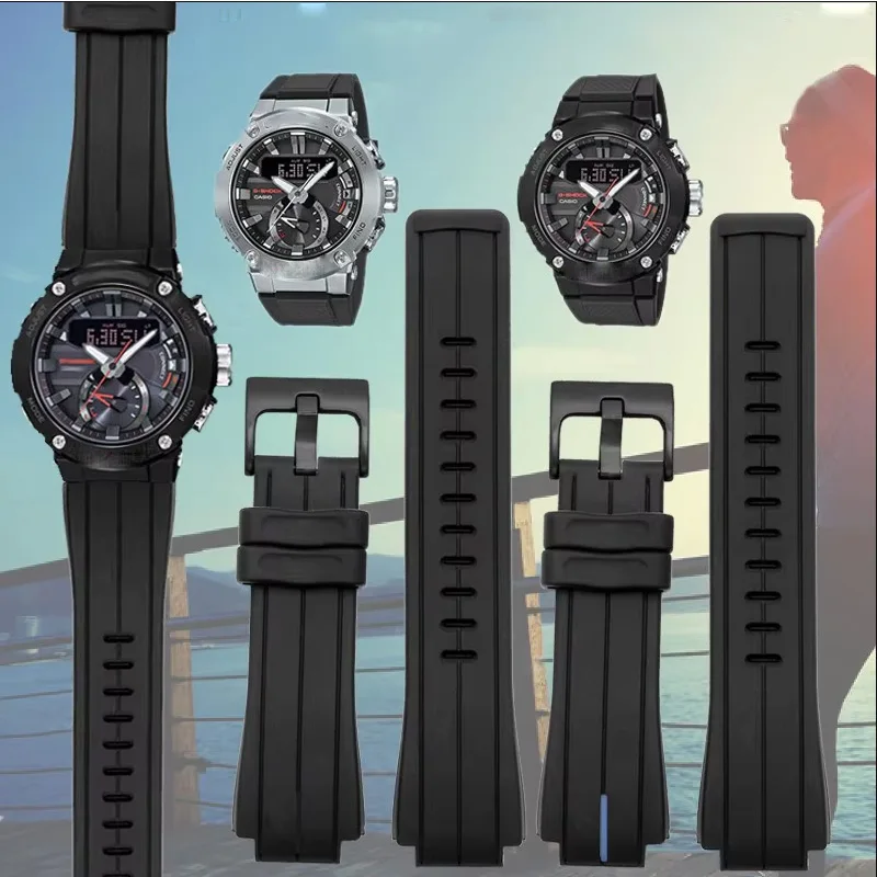 

Силиконовый ремешок для часов для Casio G-SHOCK GST-B200 GST-B200D Series, мужской ремешок для часов, цепочка, аксессуары, водонепроницаемый резиновый силиконовый ремешок