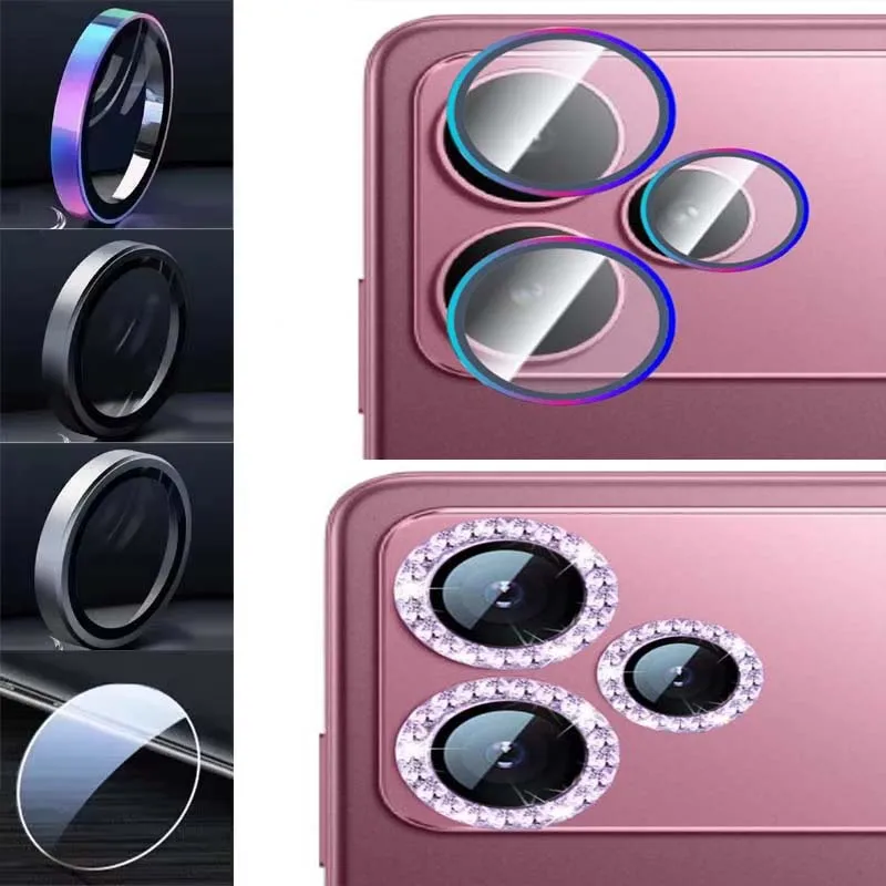 

for Realme P4 Pro Lens Protector Rhinestone Metal Ring+Tempered Glass Cap Camera Protective Cover Artificial Crystal Hard Film