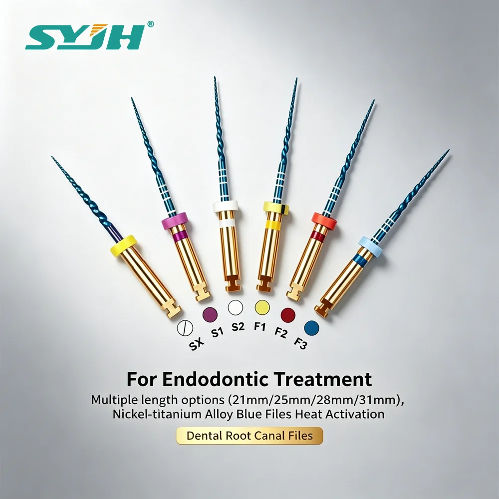 

60pcs/10Box SYJH Dental Blue Files Nickel-titanium Heat Activation 19/21/25/31mm Rotary Endodontic Root Canal File Sx-F3