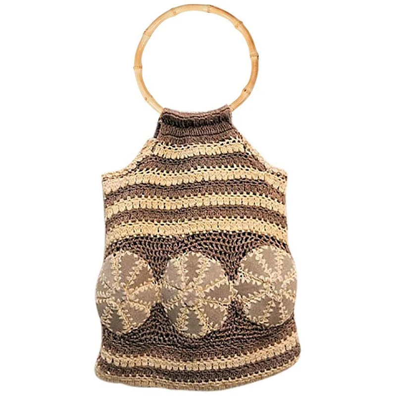 Round Bamboo Purse Handbag Purse Handles Replacement For Handcrafted Handbag DIY Bags Accessories For Hand Bags