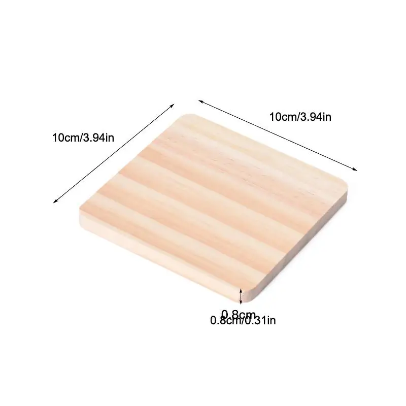 1/3/5Pcs Unfinished Natural Wood Coasters Non Slip Heat Resistant For Home Kitchen Coffee Bar DIY Projects