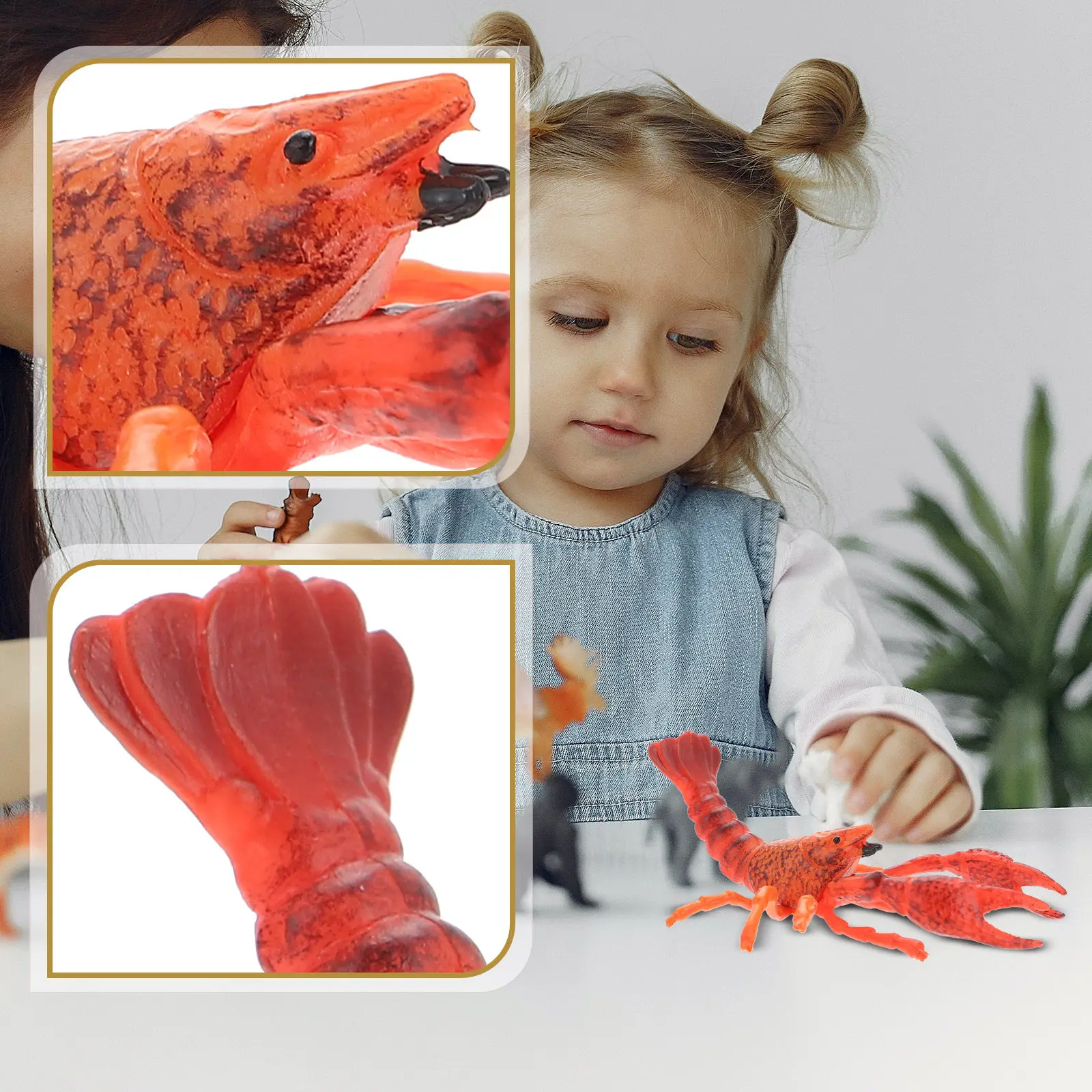 

Simulation Lobster Small Size Desktop Ornament for Kids Room Shelf Decoration Educational Plaything Creative Lobster Shape