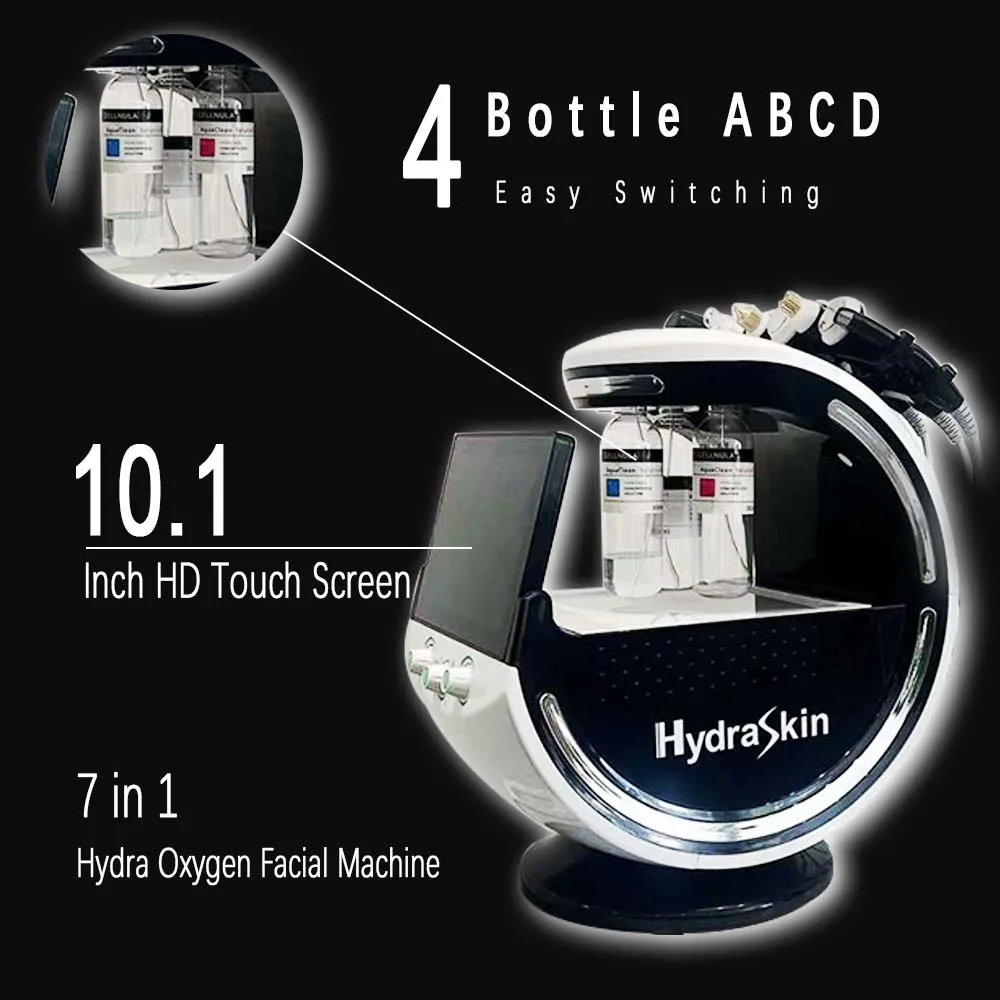 Facial 7 in 1 Ultrasonic Skin Rejuvenation Microdermabrasion Cleansing Hyperbaric Oxygen Facial SPA Hydra Oxygen Device