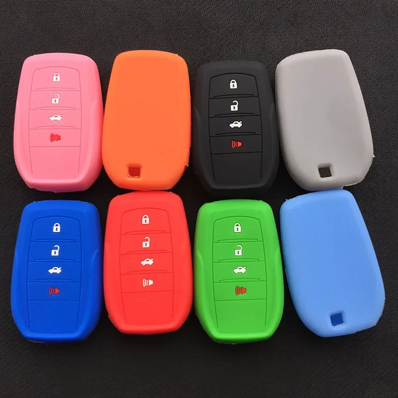 silicone car key cover case shell For  Toyota Land Cruiser 4000 LC200 Camry Riez Rav4 Prado Innova 4button key Accessories