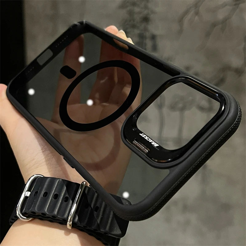 

For Magsafe Phone Cases For iPhone 17 16 13 12 11 Pro Max Metal Lens Protector Case For iPhone Air 15 14 Pro Max 16 Plus Cover
