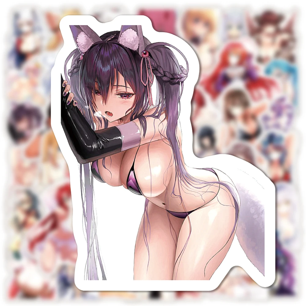 Pegatinas de chica Sexy de Anime para adultos, 10/30/50 piezas, DIY, teléfono, portátil, Notebook, Maleta, coche, Waifu, Hentai, calcomanía, Clssic juguete, regalo