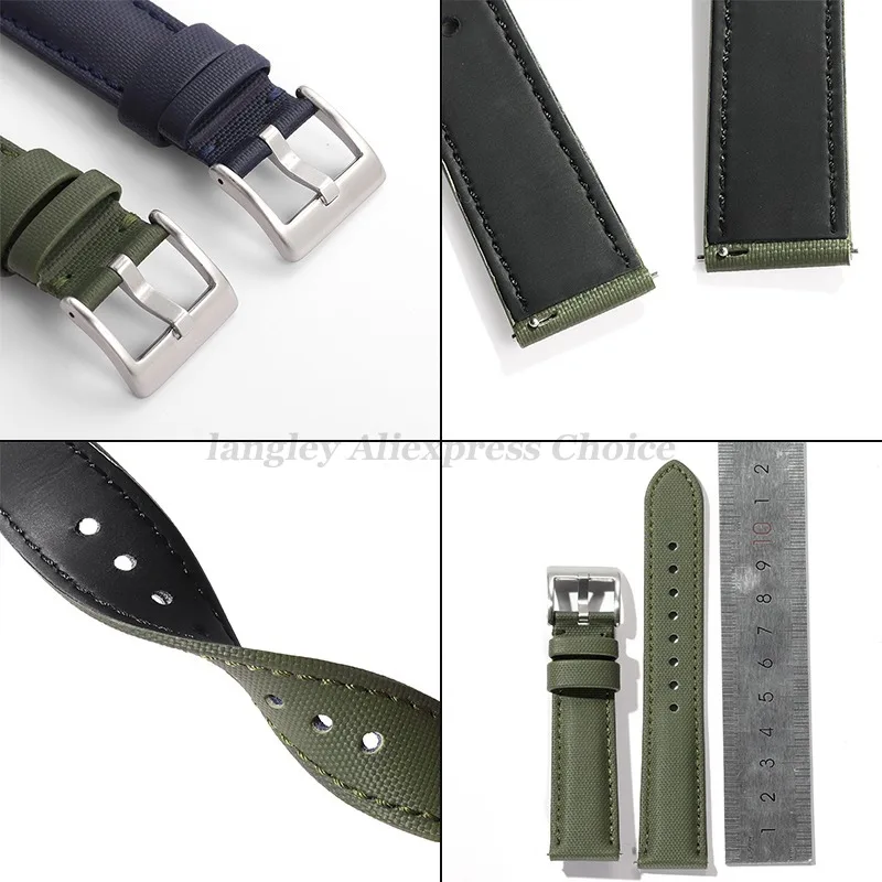 Cinturini in tela di vela da 20mm 22mm per Omega per Blancpain per Seiko Divers Orologi Uomo Donna Cinturini per orologi impermeabili in nylon a sgancio rapido