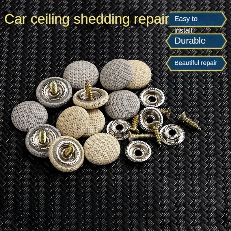 20/10pcs Car Interior Roof Fixing Buckles Screw Set Headliner Cloth Fabric Rivets Retainer Buckle Fastener Auto Accessories