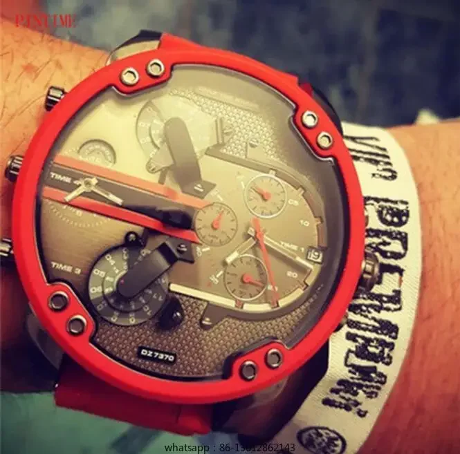 European and American red large dial cool hip-hop casual watch personalized fashion trend waterproof men's watch