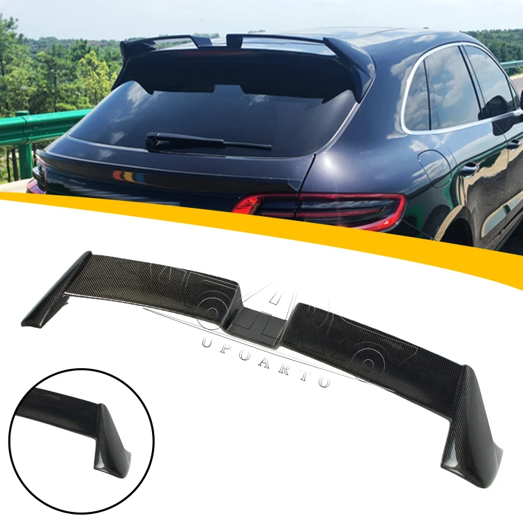 

Customized Car Spoilers ABS Plastic Carbon Fiber Rear Tail Spoiler Roof Wing for Porsche Macan 2014 2015 2016 2017