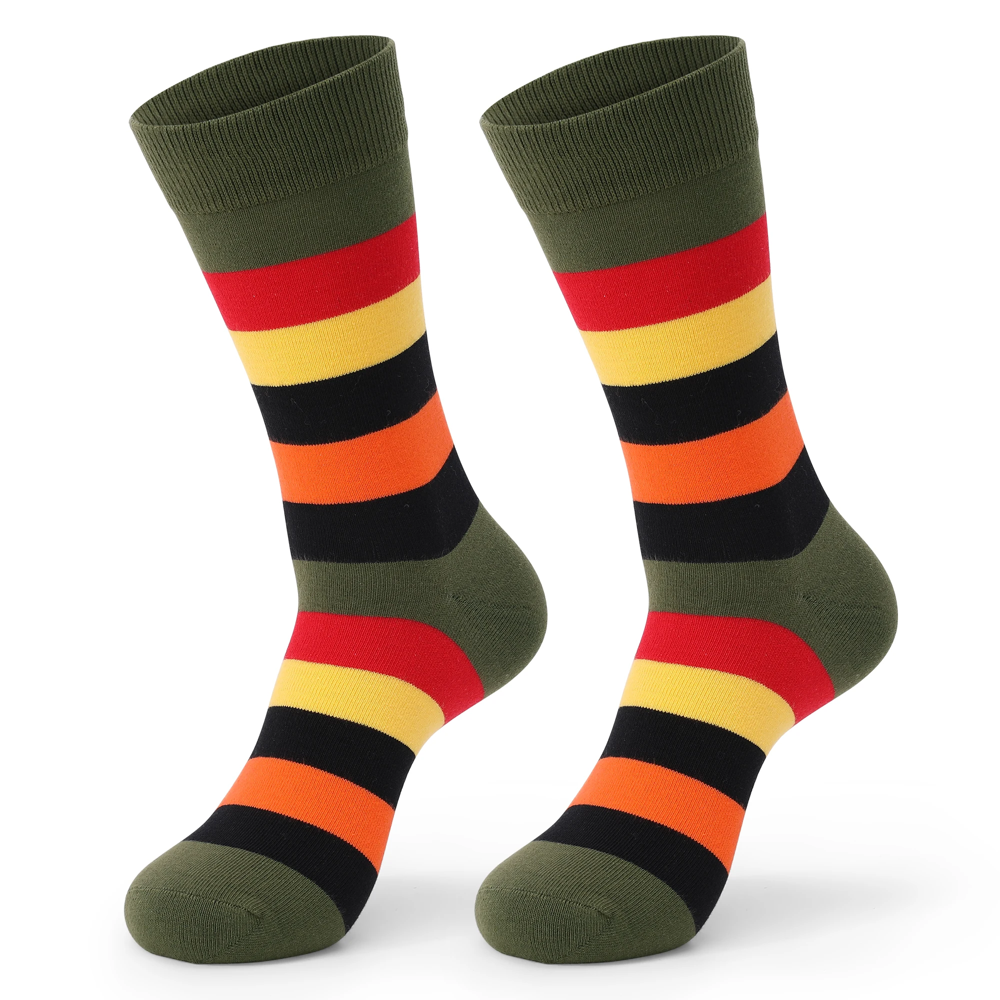5Pairs Mens Fun Dress Socks, Pattern Funny Socks Pack, Colorful Striped Combed Cotton Novelty Socks,Cool Breathable Casual Socks
