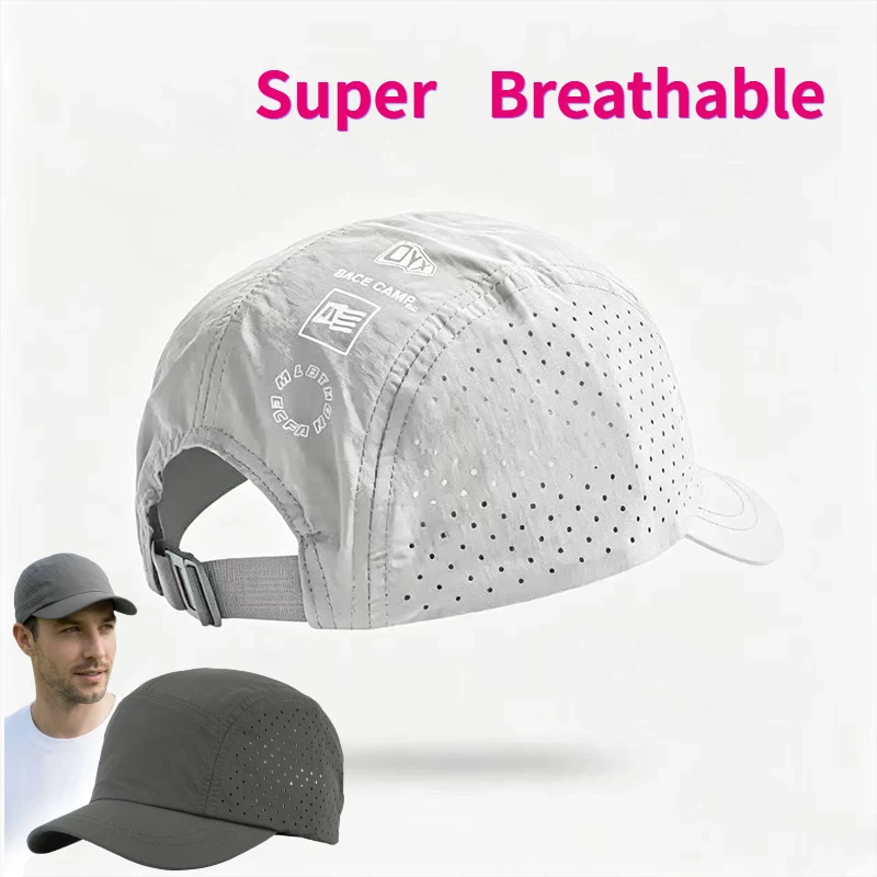 Schnell trocknende Mesh-Baseballkappe mit kurzer Krempe – atmungsaktiv, leicht, UV-Schutz, Sonnenschutz für Männer, Frauen, Paare, zum Angeln im Freien