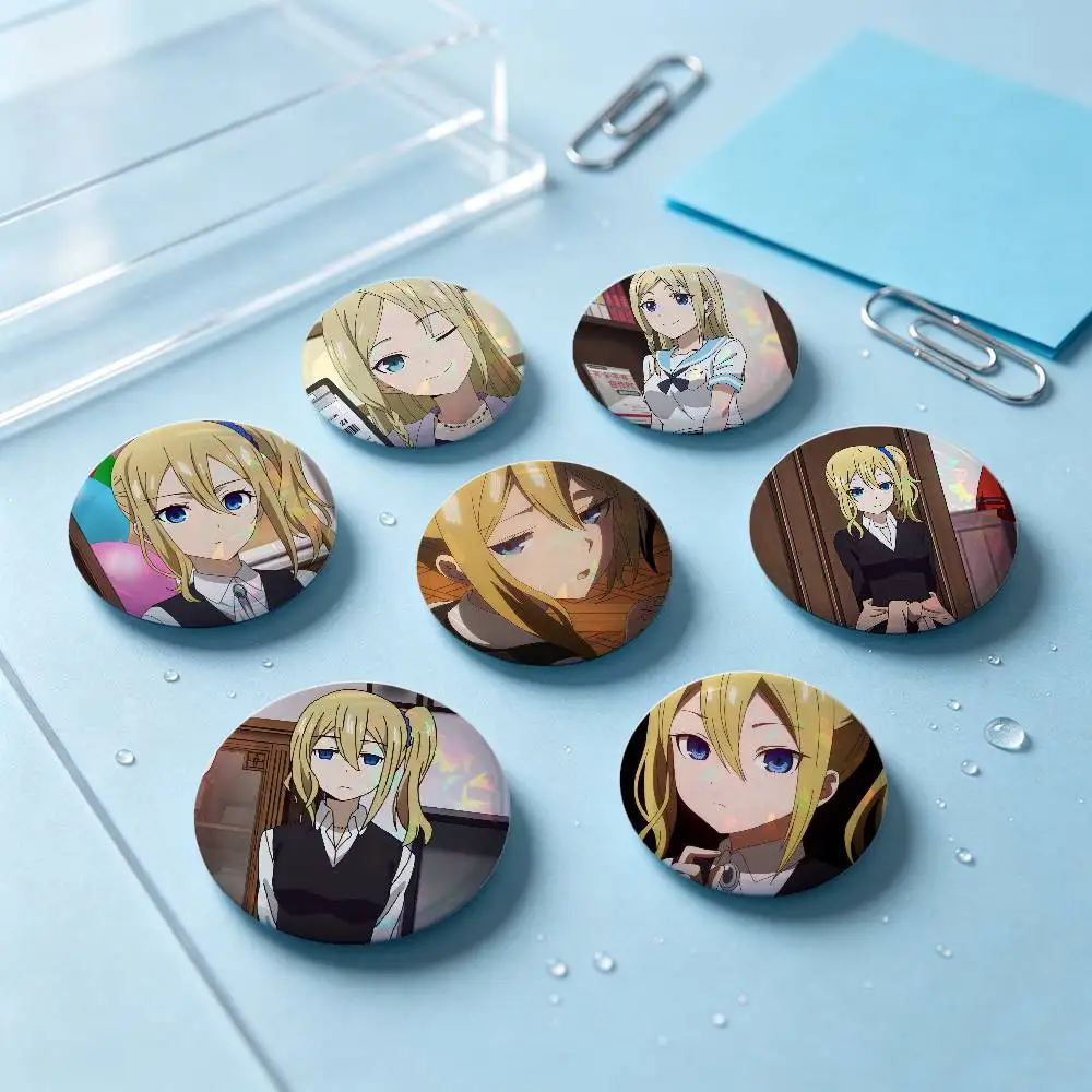 Ai Hayasaka Anime Figure Badges Button Round Creative Pin Brooch Badge Bag Decor Accessories Fans Collect Friends Gifts