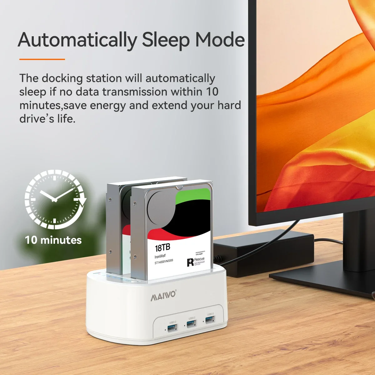 Imagem -05 - Maiwo-dual Bay Hard Drive Docking Station Usb 3.0 para Sata 2.5 3.5 Disco Ssd Dock Hdd Gabinete Externo com Clone