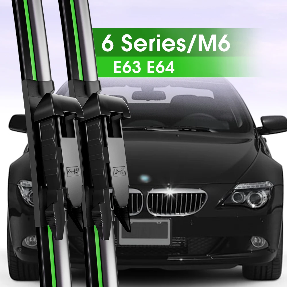 2pcs Front Windshield Wiper Blades For BMW 6 Series M6 E63 E64 2003-2010 2004 2005 2006 2008 2009 Windscreen Window Accessories