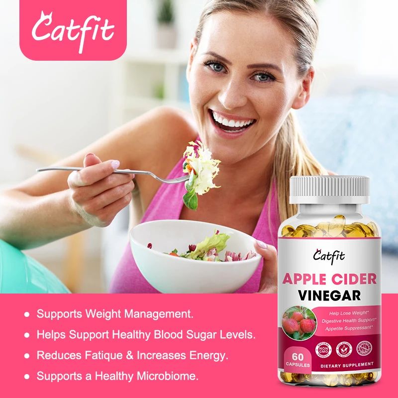 Catfit Natural Nature Apple Cider Capsule Keto Diet Ketoperiod Weightloss Product Malic Acid Health care Snack