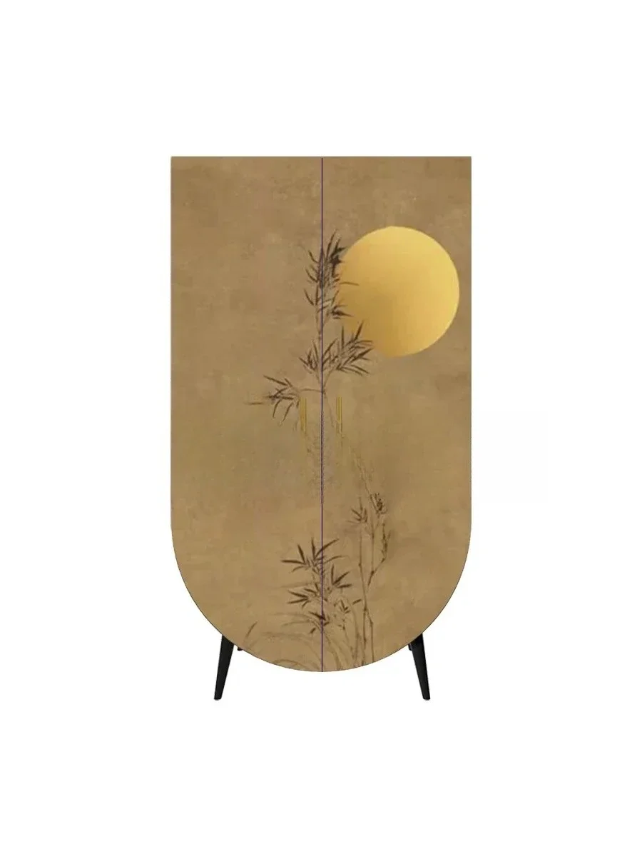 A  lNew Chinese Style Large and Small Storage Clothes Closet Installation-Free Hallway Side Cabinet Customization