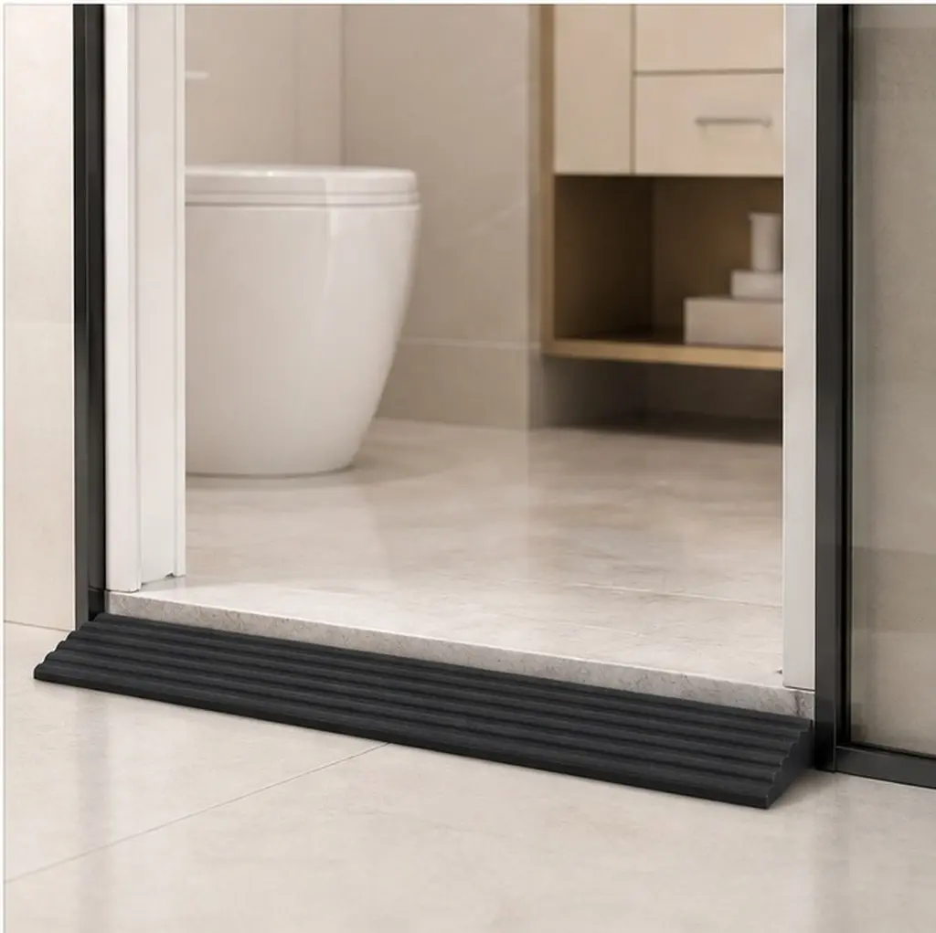 2Pcs Plastic Sweeping Robot Ramp Threshold Ramp Pad for Bathroom Door Step Easy Install Anti Skid Home Threshold Ramps