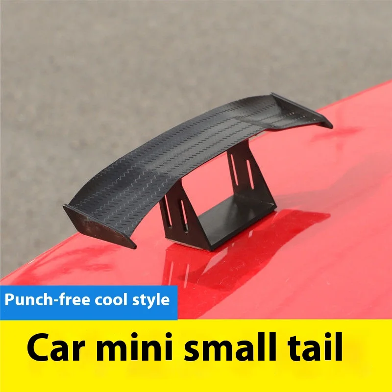 Carro minúsculo asa traseira preto abs mini asa traseira spoiler universal ferramenta de montagem do carro