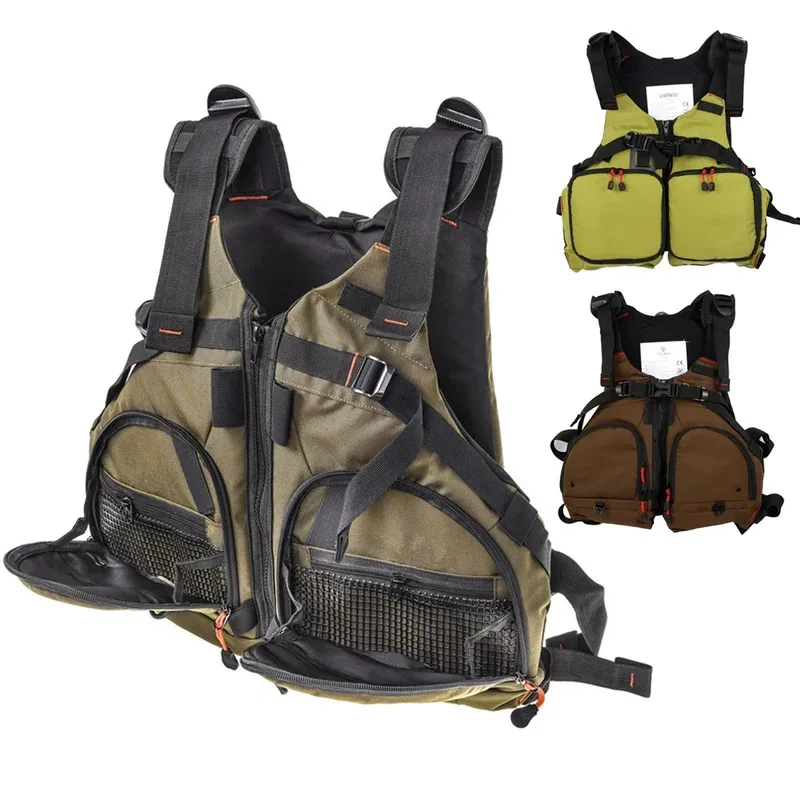 

Professional Fishing Vest Kayak Life Jacket Lightweight Adjustable Fishing Vest Buoyancy Suit Mesh Breathable Multiple pockets