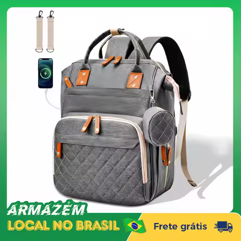 Bolsa Hygge Moments Maternidade Mochila Impermeável Multifunção Infantil Cor Cinza-escuro Desenho Do Tecido Nuvem