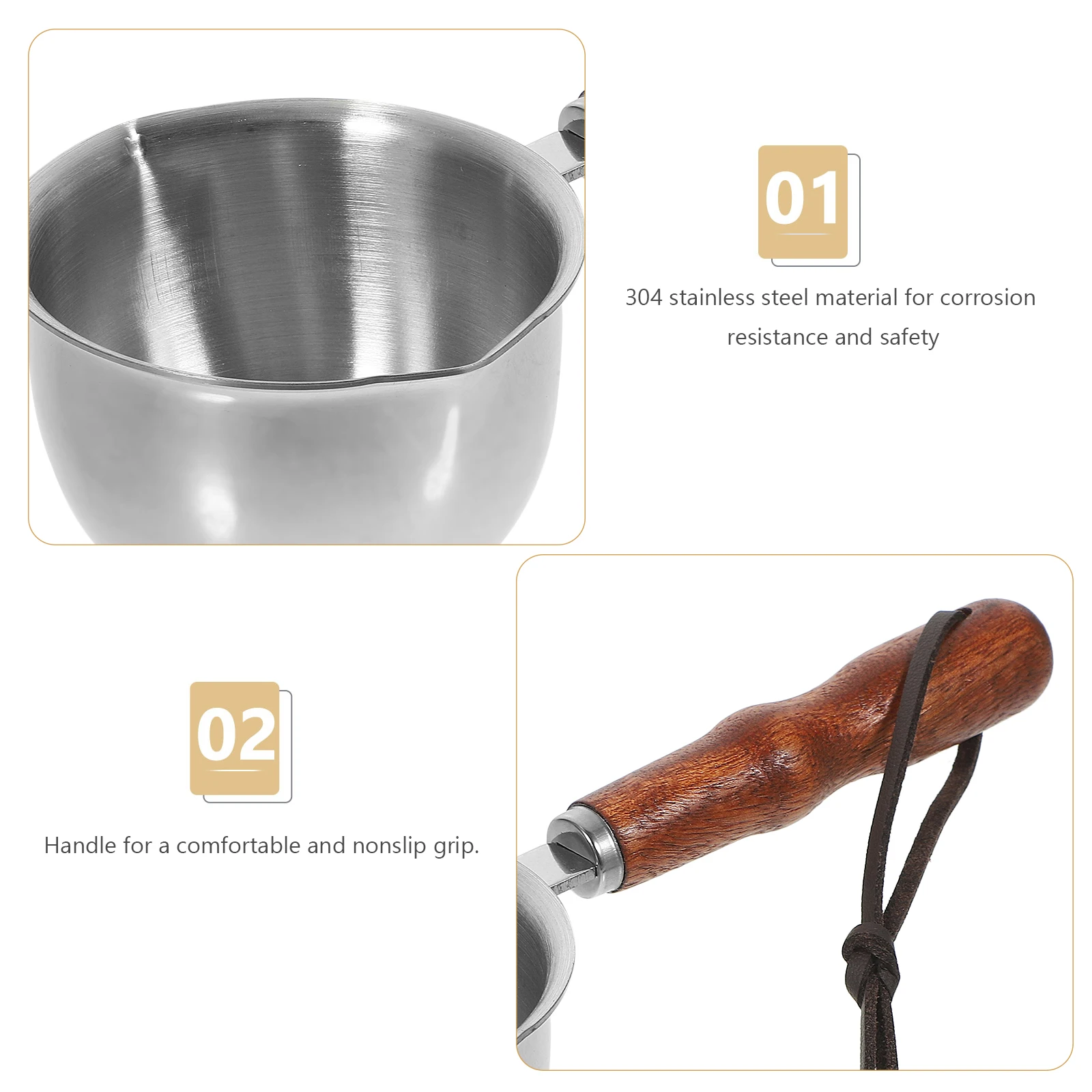 

Stainless Steel Pot 8cm 150ML Pour Oil Pan Wok Stainless Steel Small Pot H Flat Bottom Kitchen Tool Cookware
