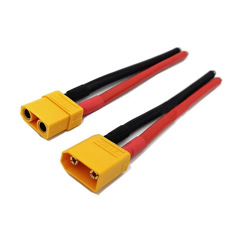 1Pair Length 10/15/20/30cm XT90 Plug Adapter Cable Large Current Male Female Connector 10AWG Line for Battery/Motor/ESC Welding