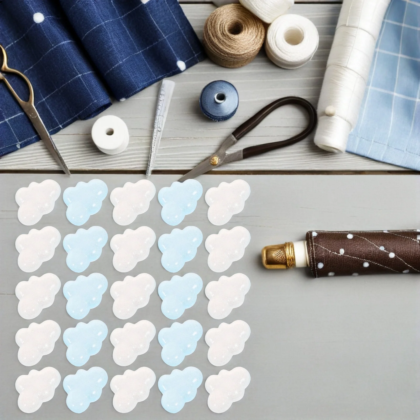 

40Pcs Resin Cloud Pendants Flatback Charming Ornaments Lightweight Mini Clouds for Jewelry Making Hair Accessories Decor