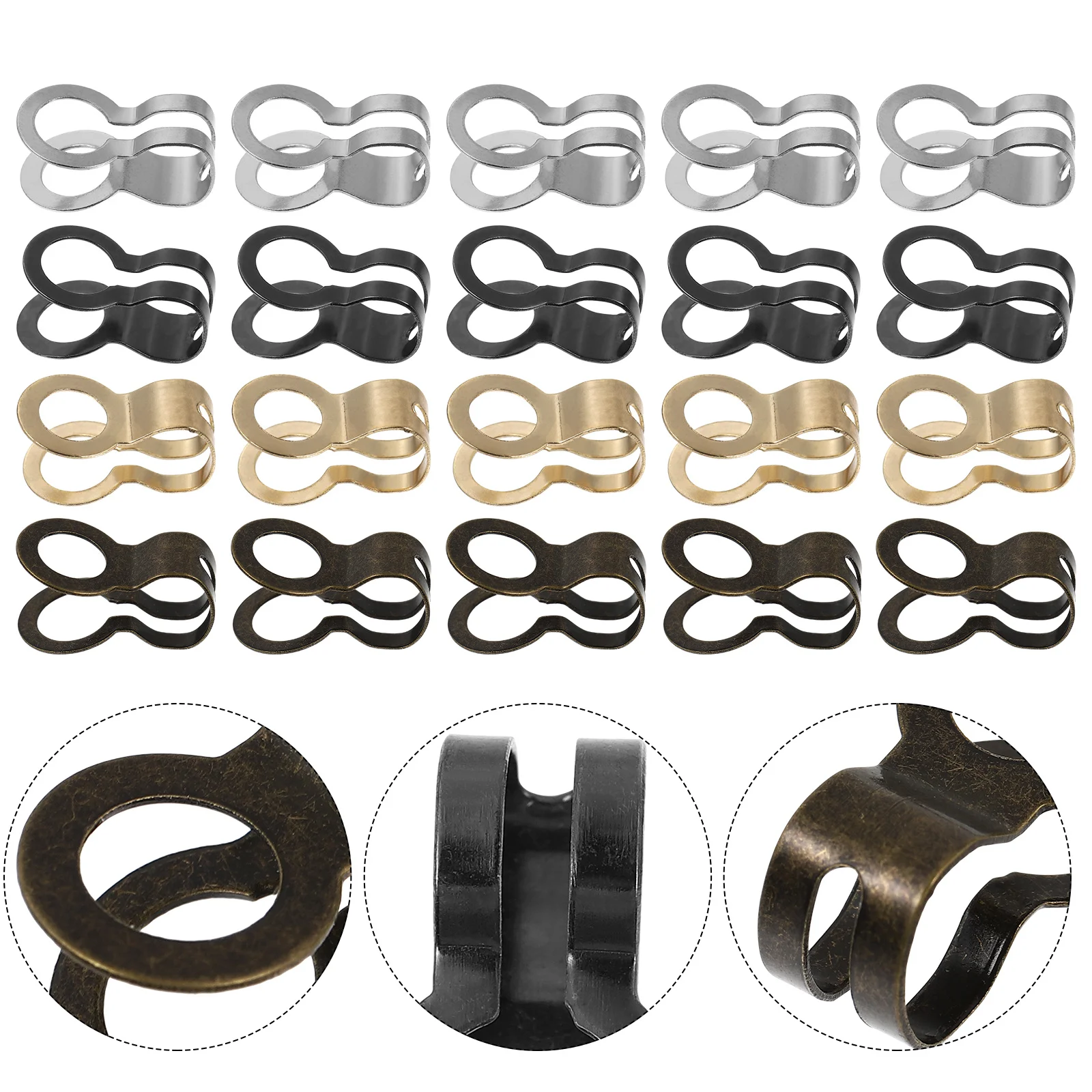 

40Pcs Bag Accessories Beaded Chain End Clamps Iron Clips for DIY Bag Making Jewelry Cord Ends Fastener Bead Chain Ends Clamps